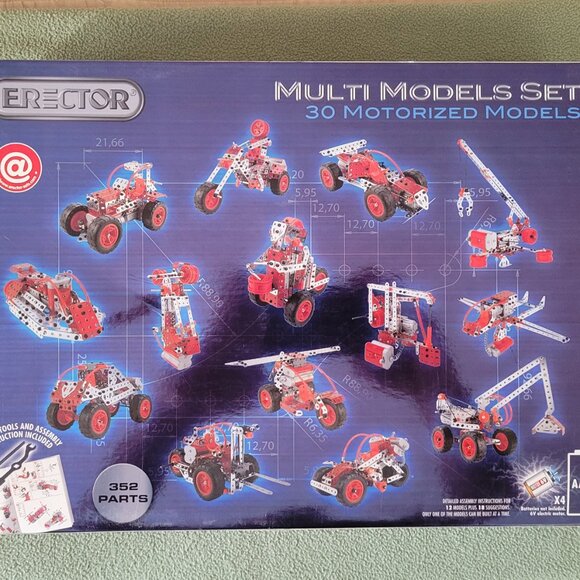 Erector Multi Models Set 30 Building Blocks 352 Parts Vehicles #837530E - Picture 2 of 4